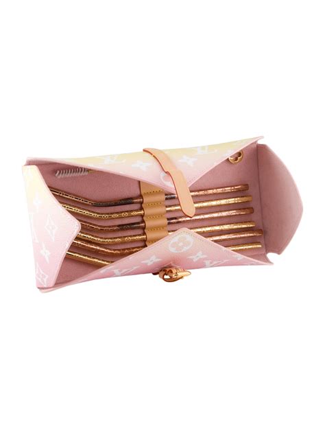 louis vuitton straws and pouch set